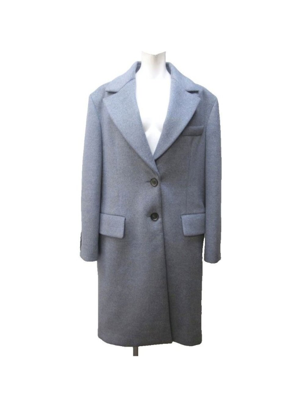 Miu Miu Single-breasted Chesterfield Wool Cashmere Back Embossed Logo Long M 42